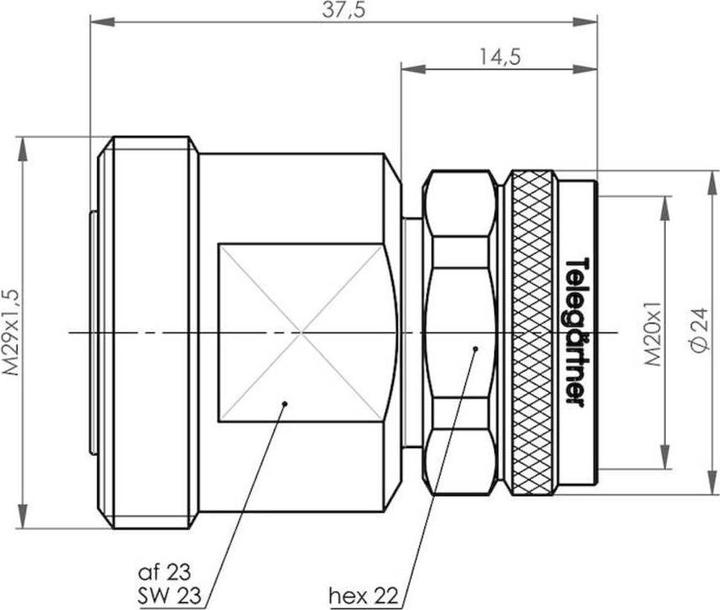 Actual product image Telegärtner Adapter 4.3-10-pin/7-16-socket
