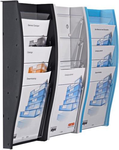 Image du produit Styro Porte-brochures mural Styrodisplay, 4 compartiments (A4)