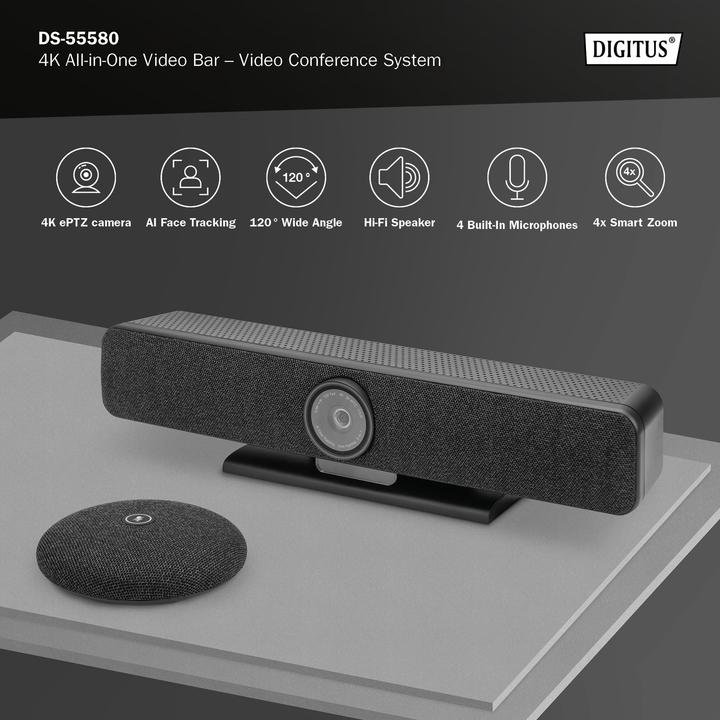 Image du produit Digitus Barre vidéo 4K All-in-One – Système de vidéoconférence