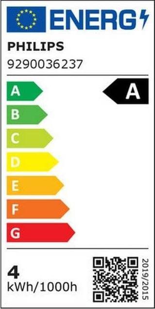 Energy Label Philips LED Classic (E27, 4 W, 840 lm, 1 x, A)