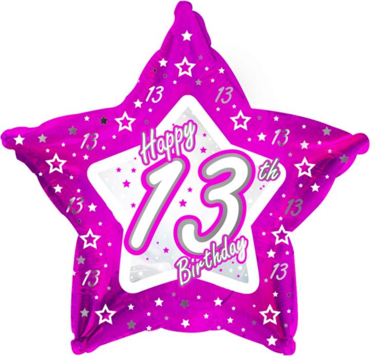 Produktbild Creative Party Happy 13th Birthday Pink Stern Ballon (1 x)
