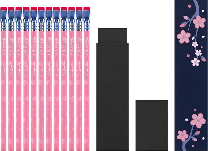 Image du produit Moleskine Crayons graphite BLACKWING Sakura avec gomme (12 x)