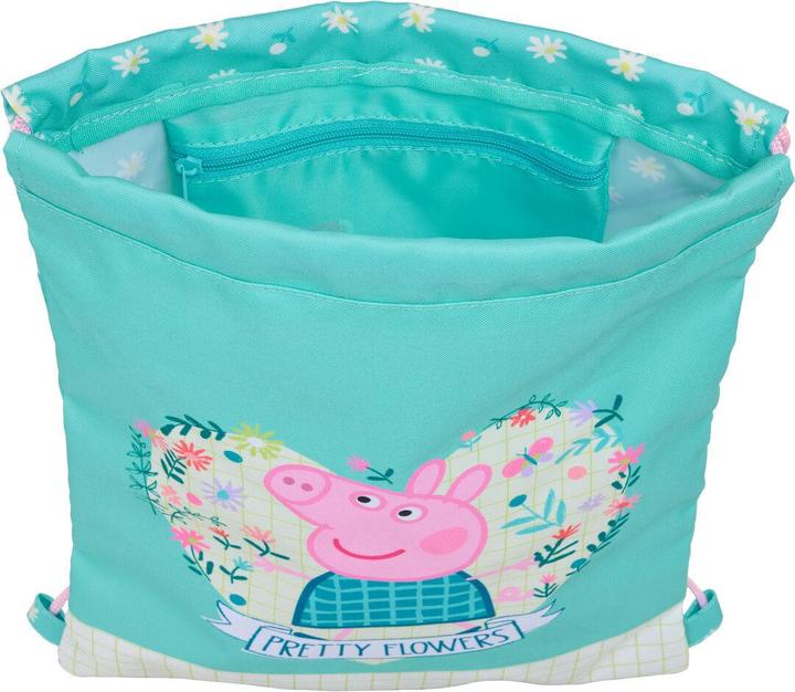 Immagine prodotto Safta Rucksacktasche mit Bändern Peppa Pig Pretty flowers Gelb Minze 26 x 34 x 1 cm