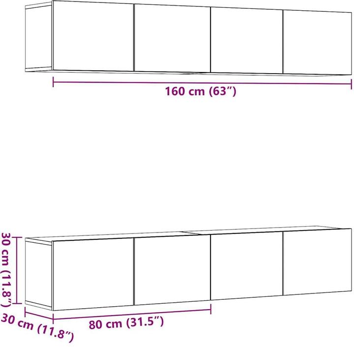 Actual product image VidaXL Avah (80 x 30 x 30 cm)