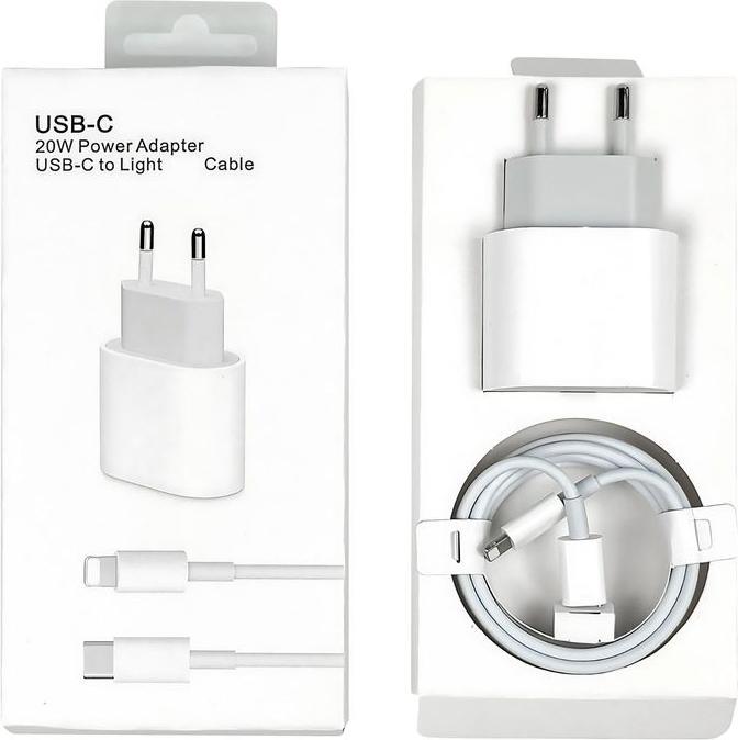 Immagine prodotto Hermex Caricabatterie rapido da 20W incluso cavo di ricarica da USB-C a Lightning da 1 m (20 W)