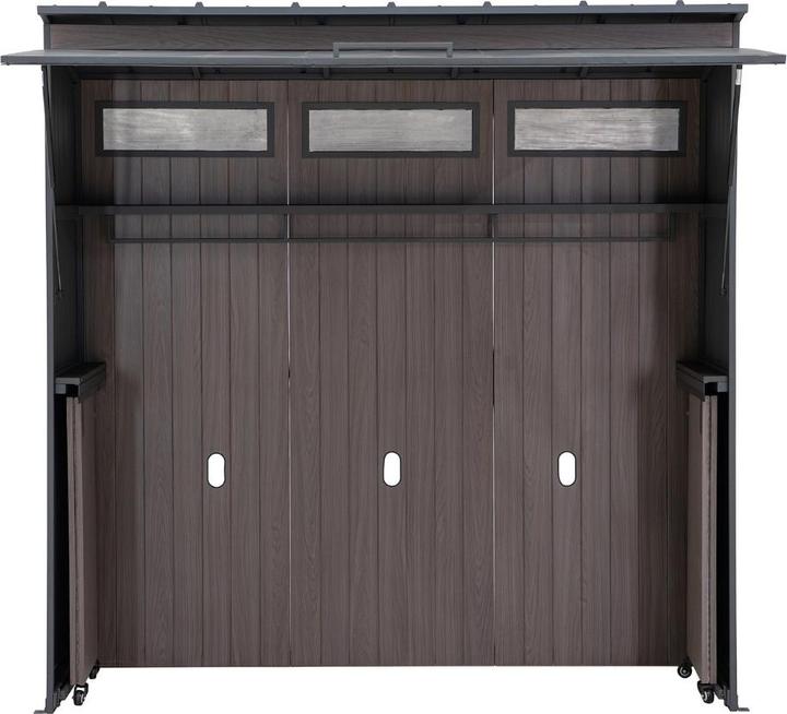 Produktbild Ventaris Outdoor-Küche Gartenhaus 220 cm x 94 cm x 226 cm mit Einrichtung Anthrazit