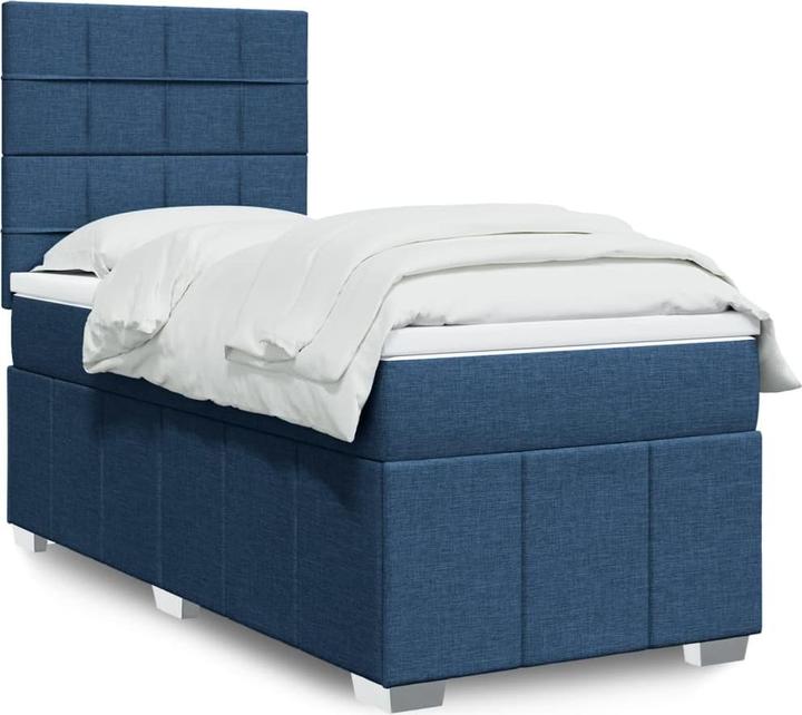 Image du produit VidaXL Lit Boxspring avec matelas Lit double Lit rembourré bleu 140x200cm (140 x 200, 140 x 200)
