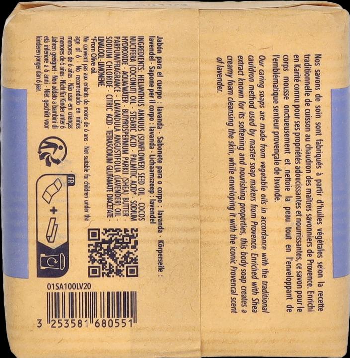 Nutritional values and ingredients L'Occitane Savon Karité Lavande (Hard soap, 100 ml)