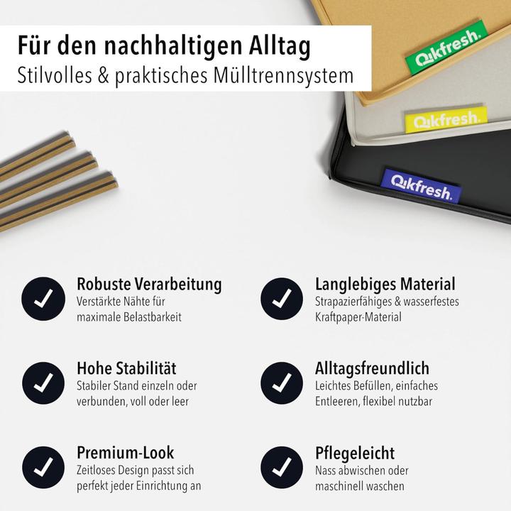 Produktbild Qikfresh 3er-Pack Abfalltrennsystem (105 l)