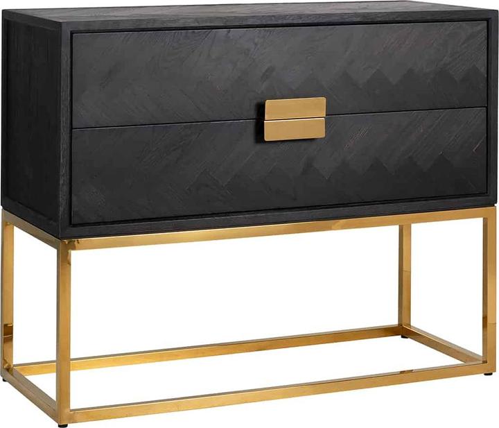 Richmond Interiors Commode Blackbone noir or 108 (108 x 45 x 87 cm)
