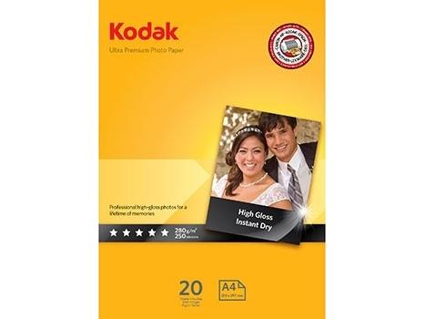Produktbild Kodak Ultra Premium Fotopapier Weiss Hoch-Glanz A4 (280 g/m², A4, 20 x)