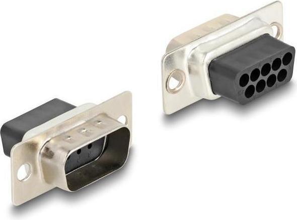 Produktbild Delock D-Sub 9 Pin Buchse zu RJ45 Buchse Montagesatz gelb (0.05 m, VGA)