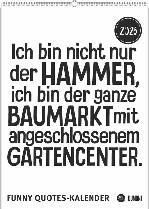 Actual product image Funny Quotes-Kalender 2026 – Typo-Kalender – Poster-Format 50 x 70 cm (50 x 70 cm, German)