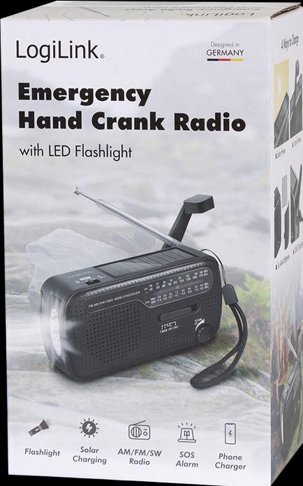 Productafbeelding LogiLink Dynamo handslinger radio (MW, VHF, KW)