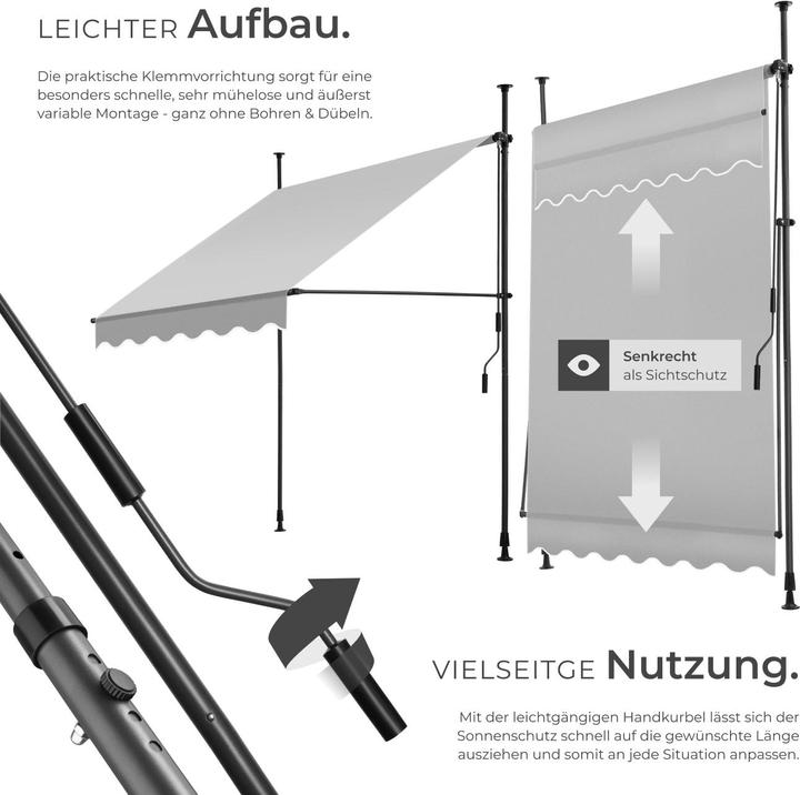 Actual product image tectake Clamping awning (1.50 m)