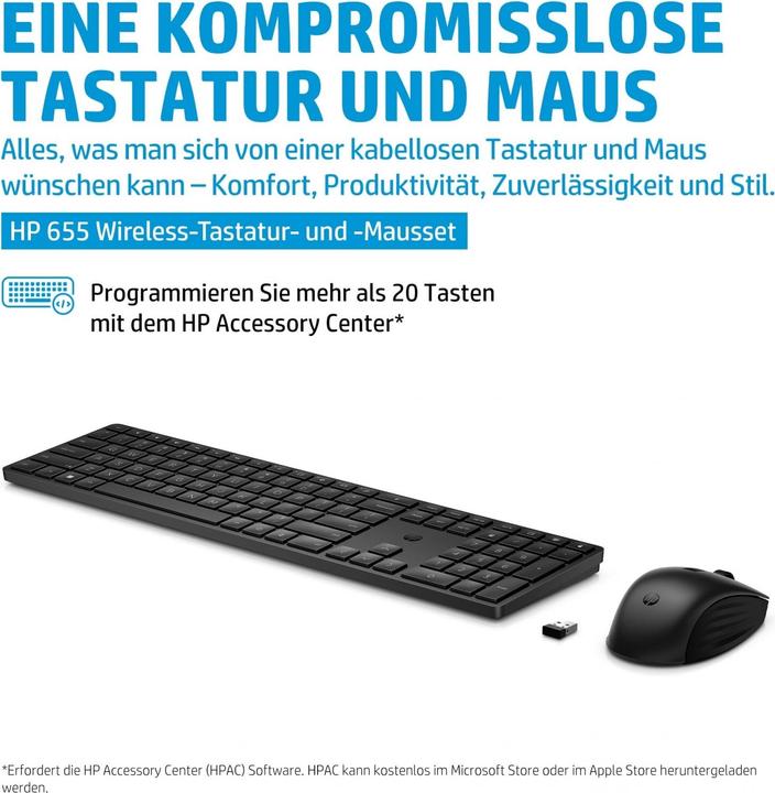 Image du produit HP et souris Inc. kit pour clavier et souris sans fil 655 4R009AA (DE, Sans fil)