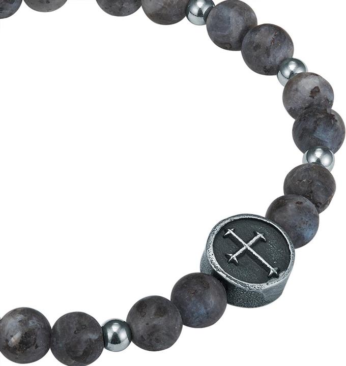 Immagine prodotto True Rebels Croce da uomo in acciaio inox argento giada 19,0 - 23,0 cm, regolabile in modo flessibile - 11740 (23 cm, Acciaio inossidabile)