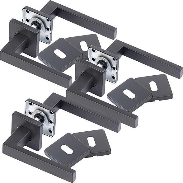 Image du produit AGT Kit de 3 ferrures de porte en acier inoxydable (Poignée de porte)