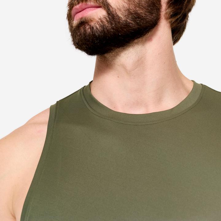 Actual product image Domyos Tank Top Herren atmungsaktiv - khaki (L)