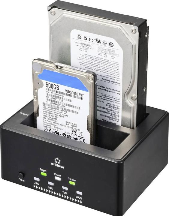 Produktbild Renkforce RF-5576398 USB 3.2 Gen 1 (USB 3.0) SATA Festplatten-Dockingstation mit Clone-Funktion, mi