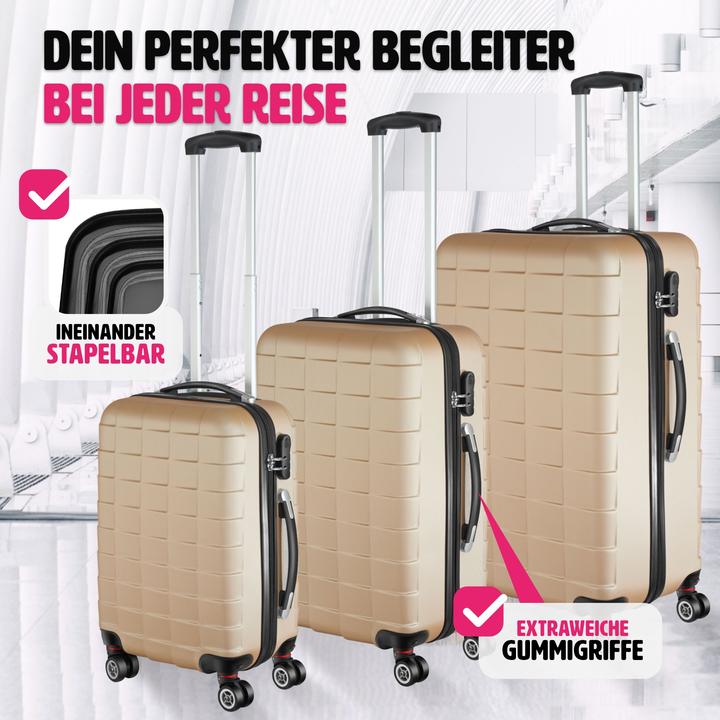 Image du produit tectake Trolley Set 3 pcs. (98 l, L (90 - 115l))