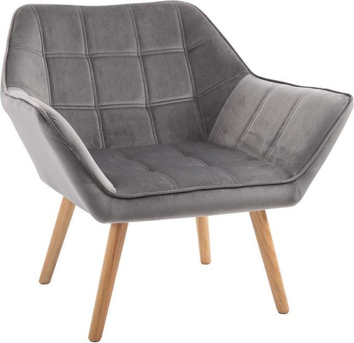 Image du produit Swisshandel24 Fauteuil individuel Fauteuil à oreilles Fauteuil relax avec velours Pieds surélevés polyester