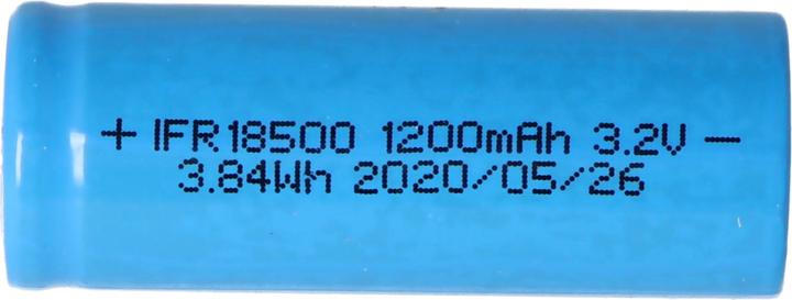Actual product image EIZfan Battery IFR 18500 Flat Top without head unprotected (1 pcs., 18500, 1200 mAh)