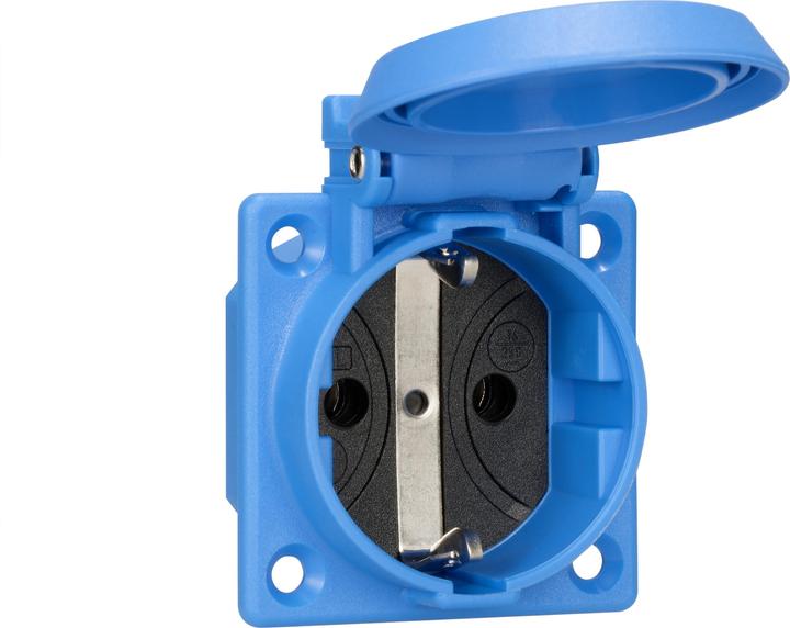Productafbeelding ABL SCHUKO inbouwstopcontact, blauw, IP54, met schroefaansluiting