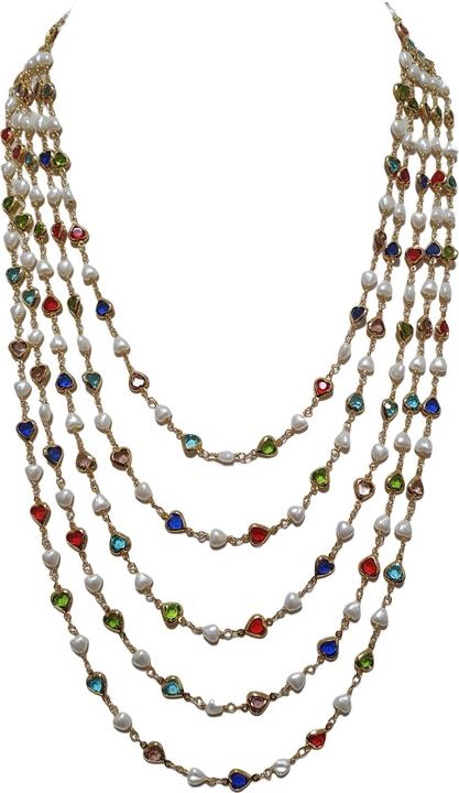 L'Officiel Collana cinque fili multicolore