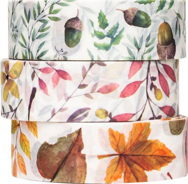 Actual product image Colorations Washi tape autumn leaves 3 rolls, 5mtr.