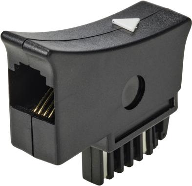 Actual product image Renkforce Telephone (analogue) adapter (1x TST plug - 1x RJ11 plug 6p4c) Black
