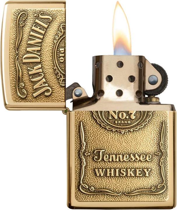 Actual product image Zippo Jack Daniel's Emblem High Polish Brass