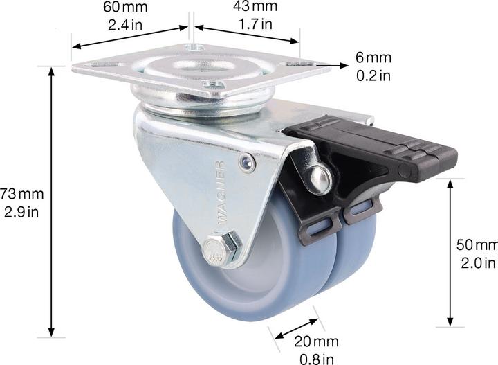 Image du produit Wagner System Double roulette directionnelle Eco