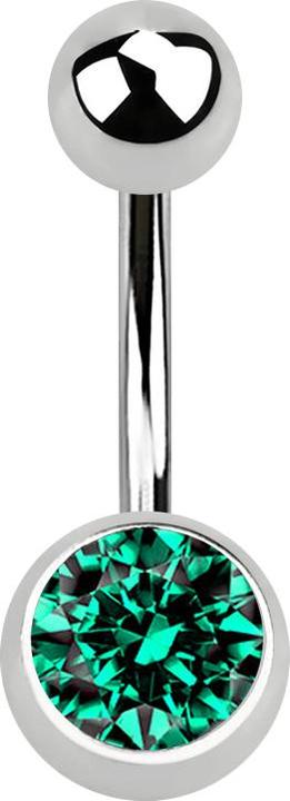 Star Piercing Banane silber mit Kugel und Kugel Kristall türkis (Chirurgenstahl 316L, ohne Messing)