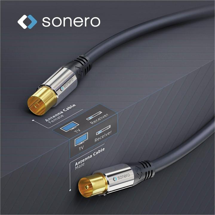 Actual product image Purelink Premium TV antenna cable / coaxial cable, 3.00m, black (Antenna cable)