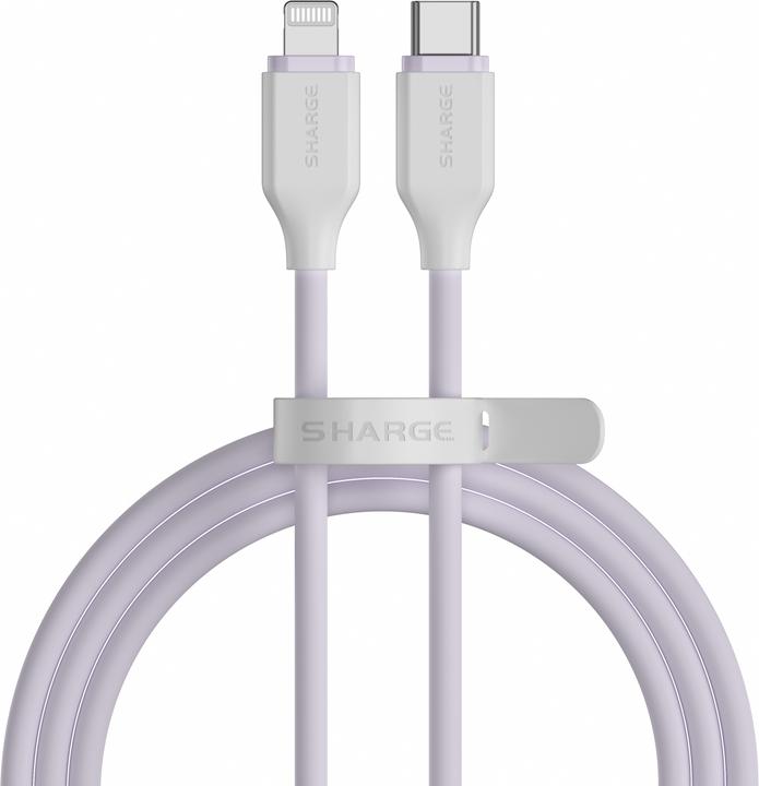 Sharge Da USB-C a Lightning in silicone altamente elastico viola (1.20 m, USB 2.0)
