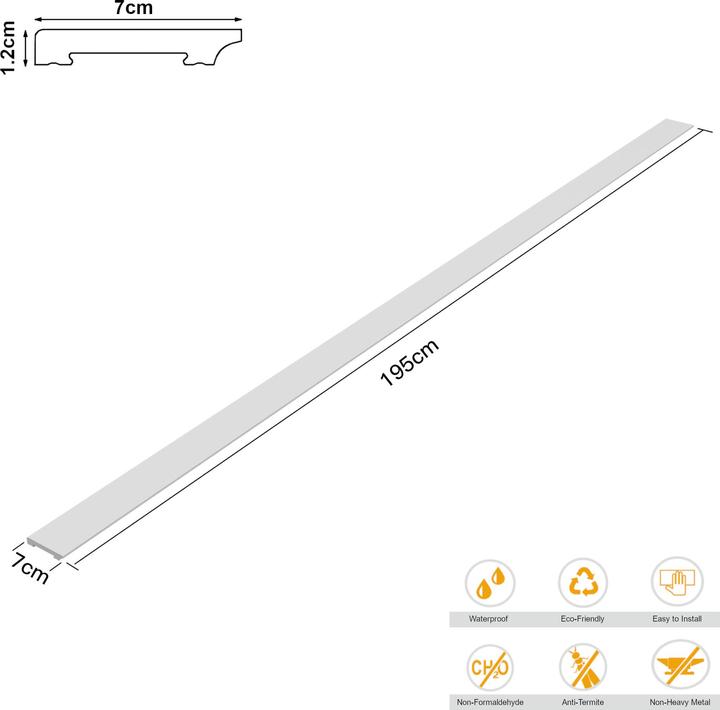 Actual product image Neu.Haus Skirting boards Coevorden set of 24 195x7 cm white