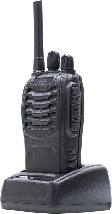 Produktbild PNI Packung mit 6 tragbaren PMR R40 PRO-Radios, Batterien, Ladegeräten und Kopfhörern im Lieferumfan