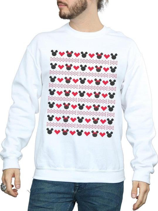 Disney Mickey And Minnie Christmas Hearts Sweatshirt (XL)