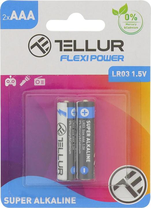 Actual product image Tellur Flexi Power battery, Super Alkaline, AAA LR03, 1.5V, 2 pcs/set (2 pcs., AAA)
