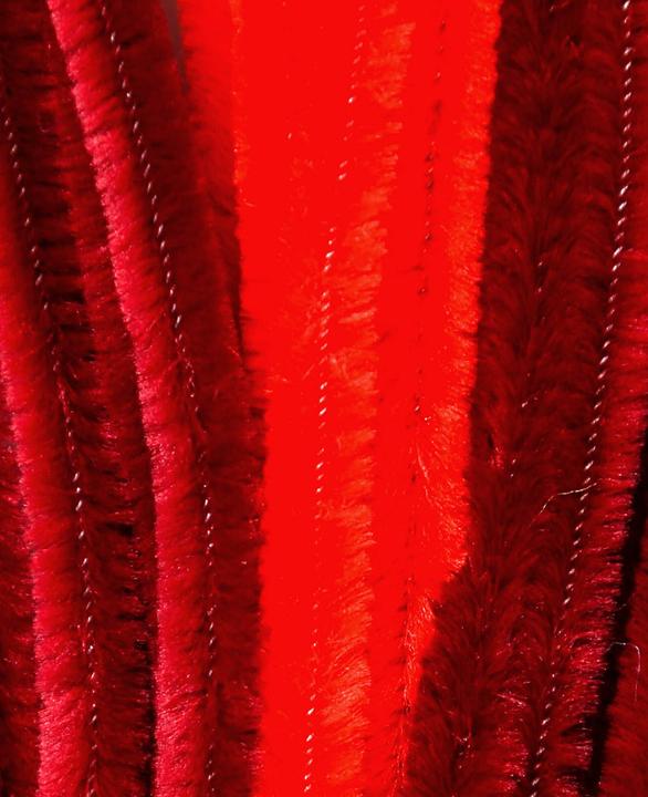 Immagine prodotto I Am Creative Filo di ciniglia, scovolino, filo piega per lavori manuali e per decorare, mix rosso, ø 9 mm x 50 (0.50 m)