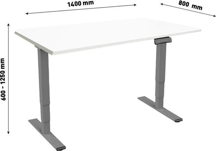 Produktbild Contini Höhenverstellbarer Bürotisch (140 x 80 x 130 cm)