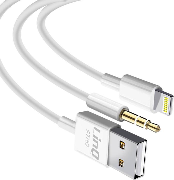 LinQ USB A – Lightning/3.5 mm Klinke (1.20 m, USB, 3.5mm jack (AUX), Lightning)