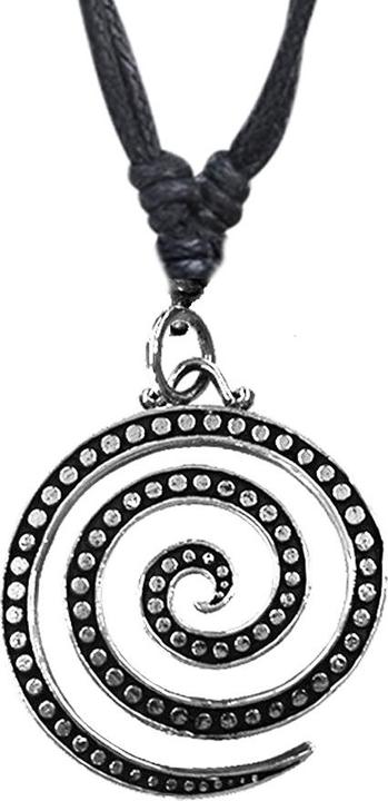 Star Piercing Halskette schwarz Anhänger silber Spirale (Messing)