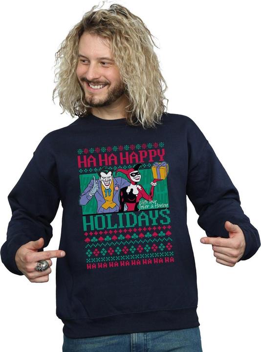 Immagine prodotto Felpa in cotone Joker e Harley Quinn Ha Ha Happy Holidays (L)