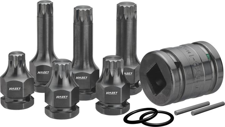 HAZET Impact screwdriver socket set 990S/11 ∙ Square, hollow 20 mm (3/4 inch), Square, hollow 12.5 …
