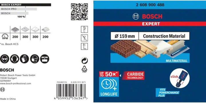Produktbild Bosch Professional Zubehör EXPERT Construction Material Lochsäge, 159 x 60 mm (159 Millimeter)