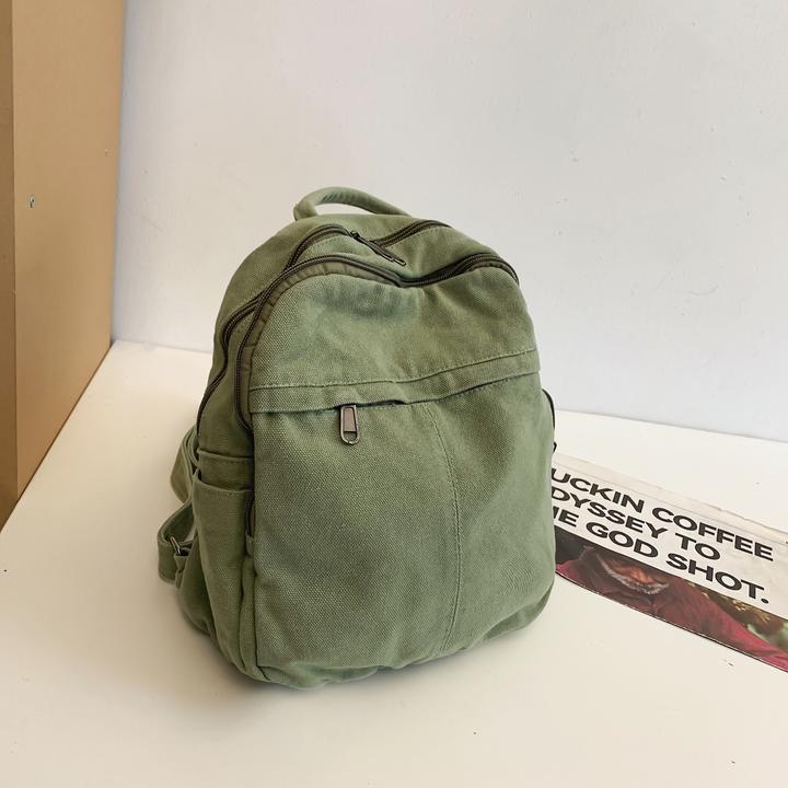 Only-Bags.Store Casual Rucksack, geeignet für High School und College-Studenten, solide Farbe Canvas Rucksack