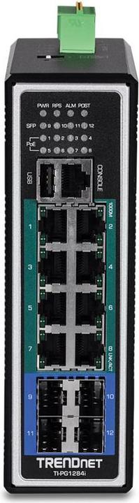 Produktbild Trendnet 8x POE+, 4x SFP 17.86 Mpps, CLI, HTTP/HTTPS, SNMP, IGMP, VLAN, QoS (8 Ports)
