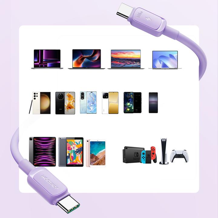 Produktbild Joyroom Color Series USB-C - USB-C Cable 100W, 1.2m - Purple (1.20 m, USB 3.0, 100 W)